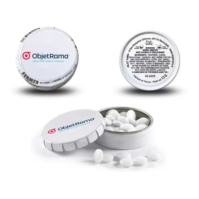 BOÎTE À BONBONS PUBLICITAIRE BIO 'CLIC CLAC'