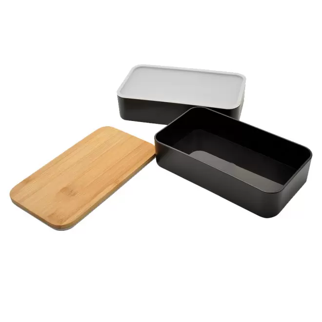 LUNCH BOX PERSONNALISABLE AVEC COUVERCLE EN BAMBOU 'FOOD'