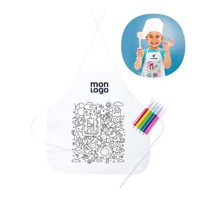 TABLIER A COLORIER PUBLICITAIRE AVEC 5 FEUTRES 'ALIZÉE'