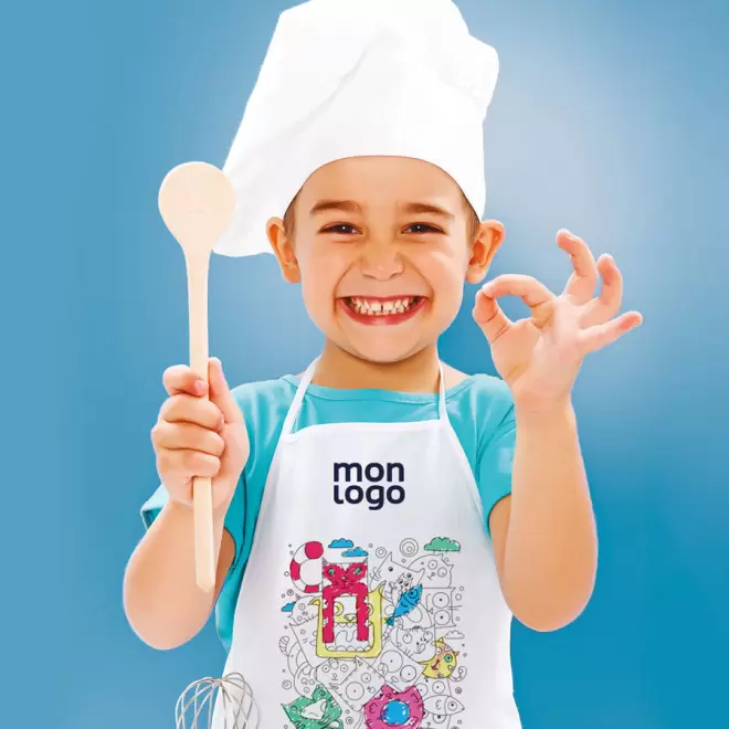 TABLIER A COLORIER PUBLICITAIRE AVEC 5 FEUTRES 'ALIZÉE'