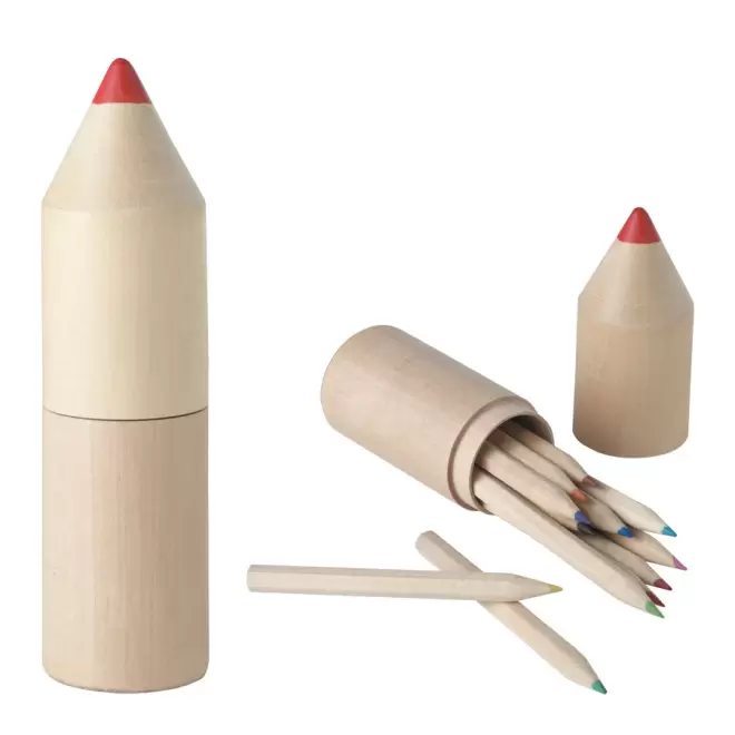 SET DE 12 CRAYONS DE COULEUR EN BOIS PERSONNALISABLE 'ZOE'