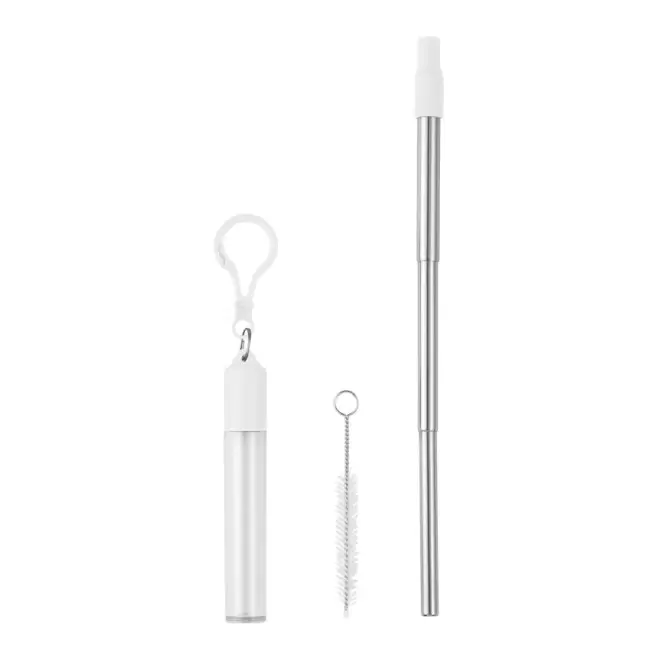 PAILLE RÉUTILISABLE PUBLICITAIRE RÉTRACTABLE EN MÉTAL 'JILUS'