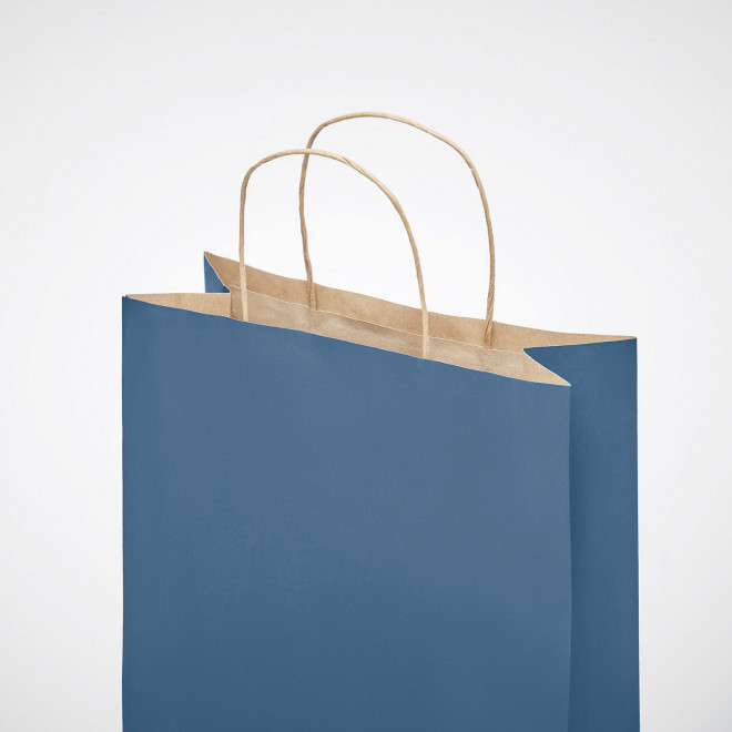 SAC PAPIER KRAFT PUBLICITAIRE ANSES TORSADEES 'HONDURO' 18X21X8 CM 90 GR/M²