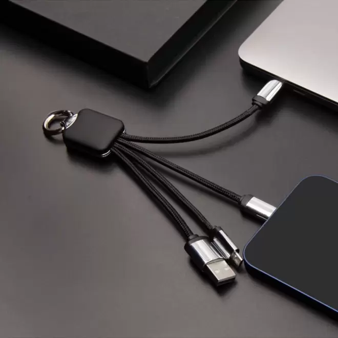 CÂBLE DE CHARGE 3 EN 1 SCX® LOGO LUMINEUX 'ANAT'