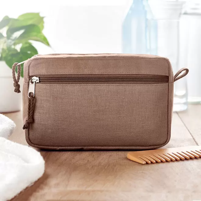 TROUSSE DE TOILETTE PUBLICITAIRE EN CHANVRE 'JEANNETTE'