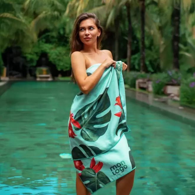 SERVIETTE MICROFIBRE PERSONNALISÉE QUADRI 'DULLY'