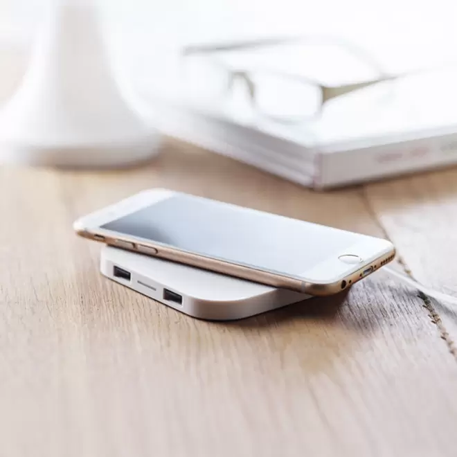 CHARGEUR À INDUCTION PUBLICITAIRE 2 PORTS 'SLADE' 5W