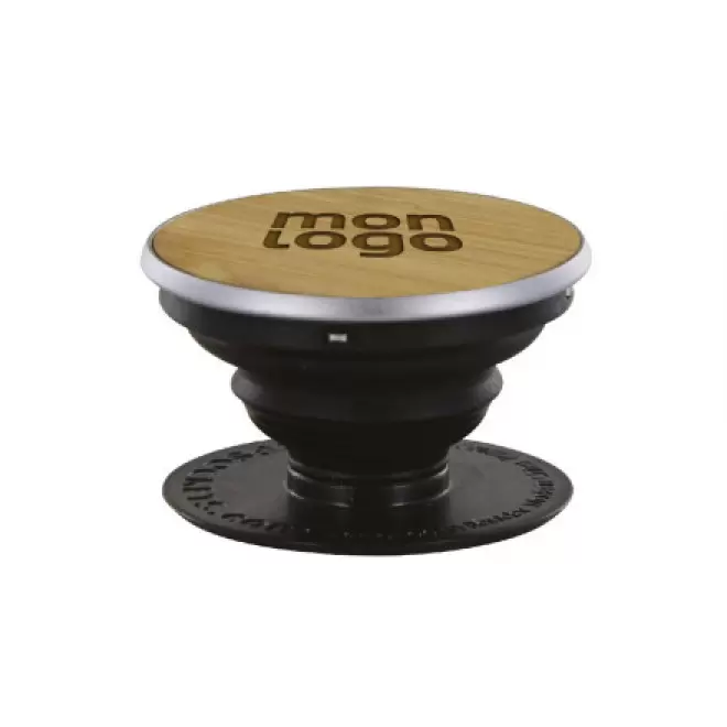 SUPPORT PUBLICITAIRE POUR TÉLÉPHONE POPSOCKETS® 'POPGRIP'   FINITION BOIS