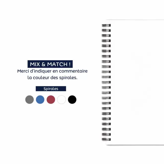 CARNET PERSONNALISÉ A4 À SPIRALES SUR MESURE 'MYNOTE'