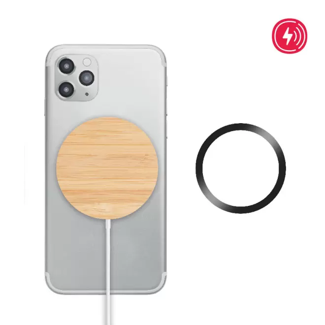 CHARGEUR À INDUCTION PUBLICITAIRE 10W EN BAMBOU 'BULSE'