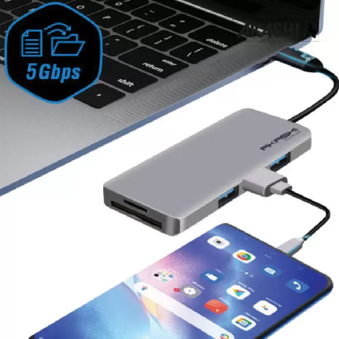 HUB PERSONNALISABLE 7 EN 1 AKASHI® 'CROSBI'