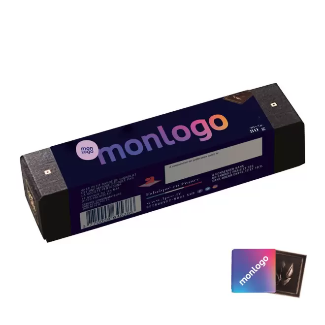 COFFRET PERSONNALISÉ DE 20 CARRÉS DE CHOCOLAT LPCC® 'DELICATESSE'