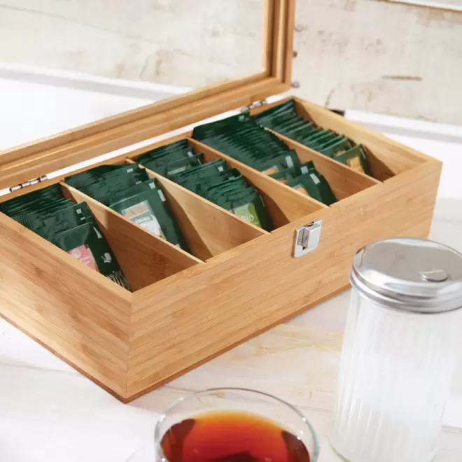 BOÎTE À THÉ PERSONNALISÉE EN BAMBOU 'LOUNGI'