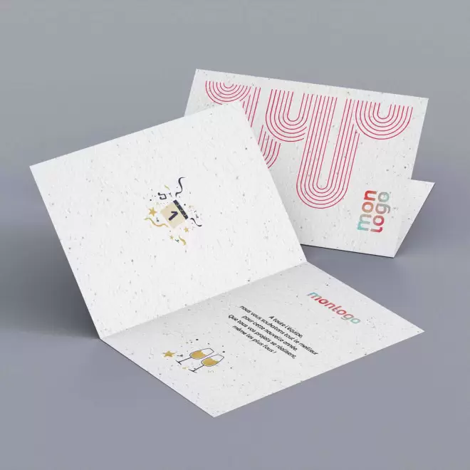 CARTE DE CORRESPONDANCE PERSONNALISÉE BIODÉGRADABLE À PLANTER 'DOURU'