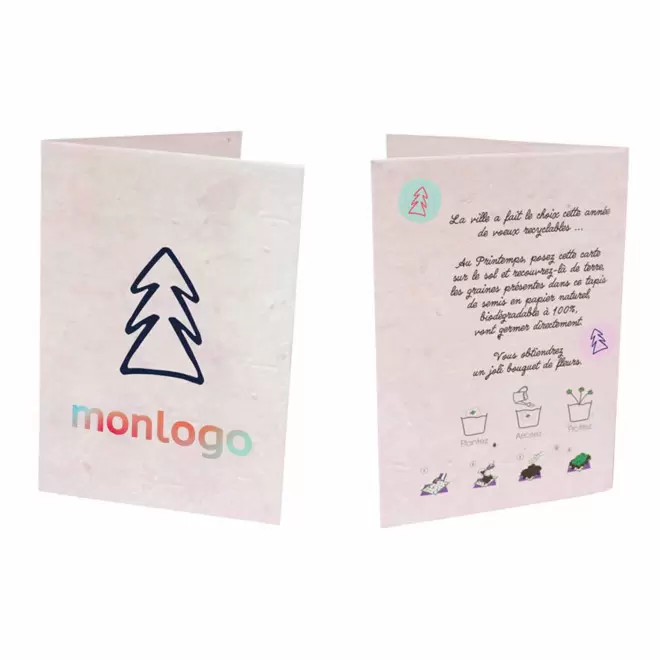 CARTE DE CORRESPONDANCE PERSONNALISÉE BIODÉGRADABLE À PLANTER 'DOURU'