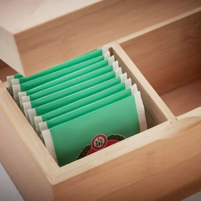 BOÎTE À THÉ PERSONNALISÉE EN BAMBOU 'KAVE'