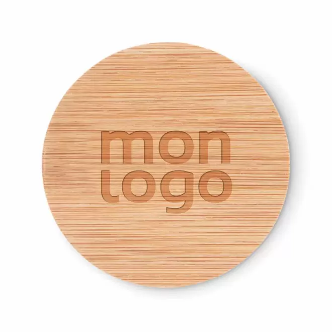 MIROIR DE POCHE PERSONNALISÉ EN BAMBOU 'APLI'