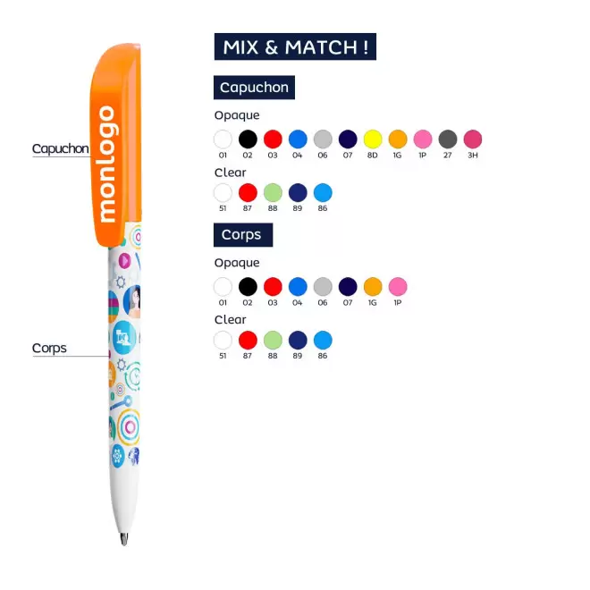 STYLO PERSONNALISÉ BIC® MIX & MATCH 'SUPER CLIP'