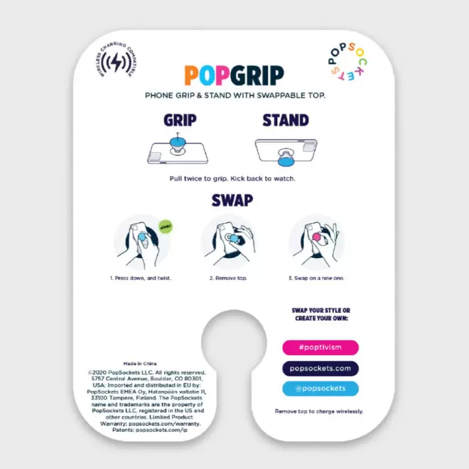 SUPPORT PERSONNALISÉ POUR TÉLÉPHONE POPSOCKETS® 'POPGRIP PLANT'