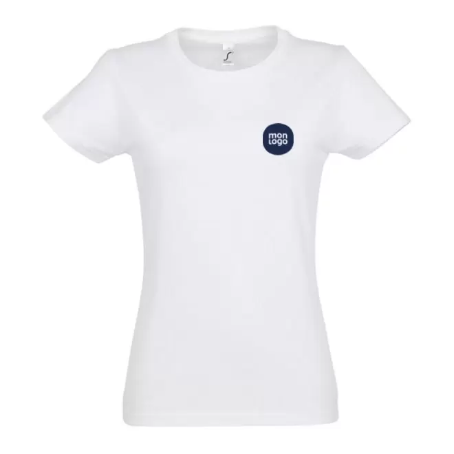 TEE SHIRT PERSONNALISÉ FEMME BLANC 'IMPERIAL' FABRICATION EXPRESS 72H