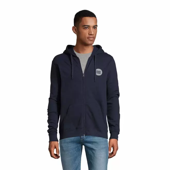 SWEAT ZIPPÉ PERSONNALISÉ À CAPUCHE MIXTE 'STONE' FABRICATION RAPIDE 4J