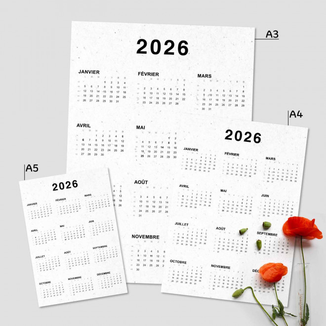 CALENDRIER PERSONNALISÉ SOUPLE PAPIER GRAINE 'COQLI'