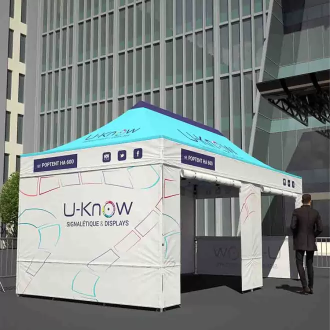 TENTE PERSONNALISÉE PLIANTE 6X3M 'TELLTA'