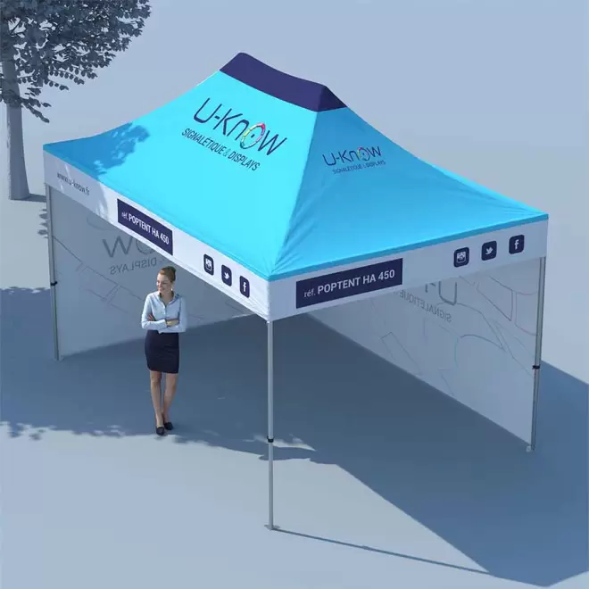 TENTE PERSONNALISÉE PLIANTE 4,5X3M 'TELLTA'