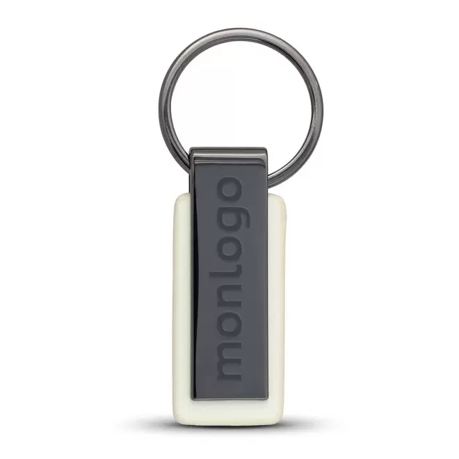 PORTE CLE PERSONNALISABLE EN PU ET ZAMAC 'COLTY'