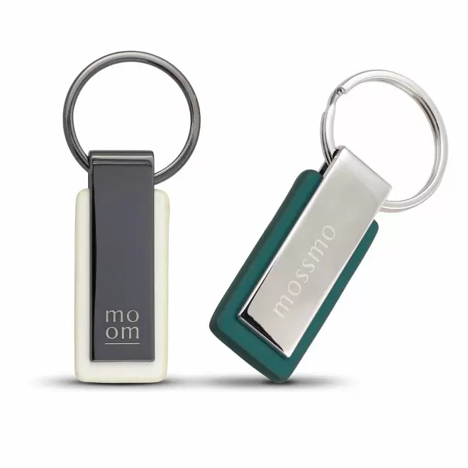 PORTE CLE PERSONNALISABLE EN PU ET ZAMAC 'COLTY'