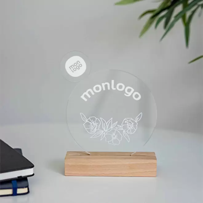 TROPHEE LUMINEUX PERSONNALISABLE 'UKITA CUSTOM WOOD'