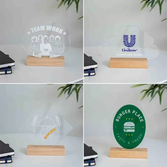 TROPHEE PERSONNALISABLE EN ACRYLIQUE LUMINEUX 'UKITA'