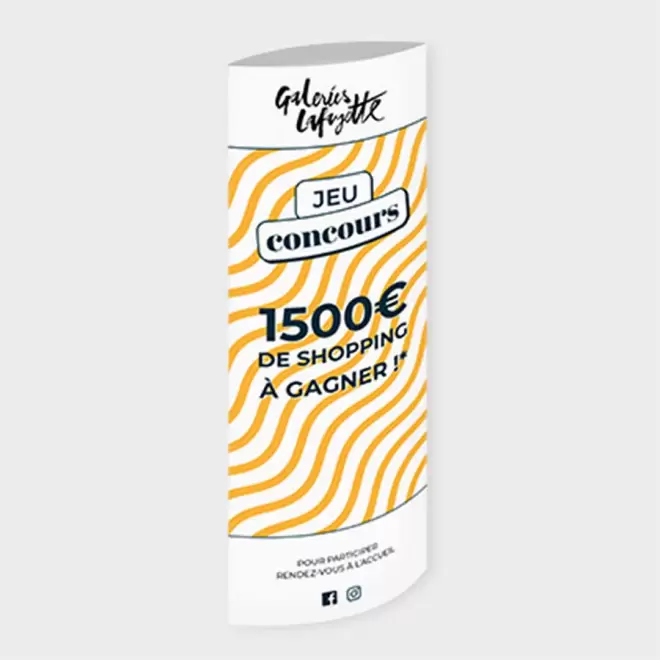 TOTEM PUBLICITAIRE EN CARTON ELLIPTIQUE 'PIKA'