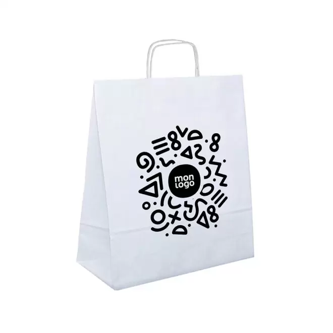 SAC ANSES TORSADEES PUBLICITAIRE 18X8X21 BLANC 'TORSI'