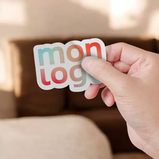 STICKERS A LA FORME PUBLICITAIRE PAPIER COUCHE 'KLISTER'