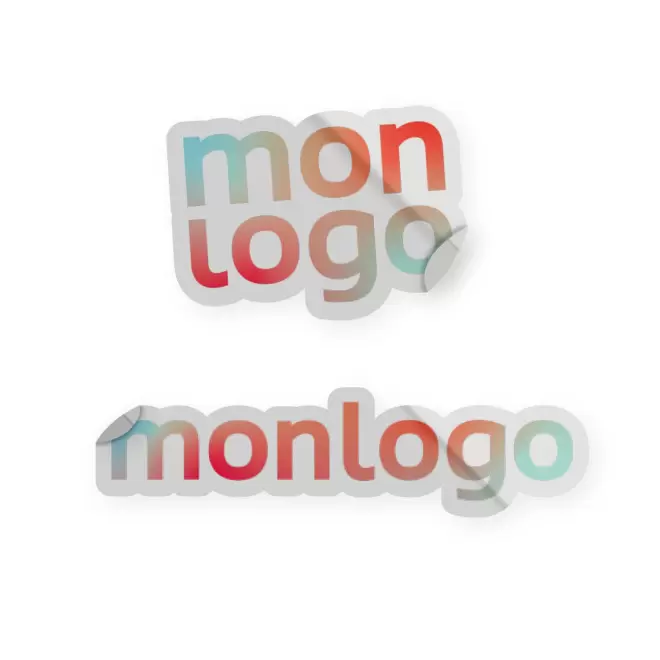 STICKERS A LA FORME PUBLICITAIRE PAPIER COUCHE 'KLISTER'