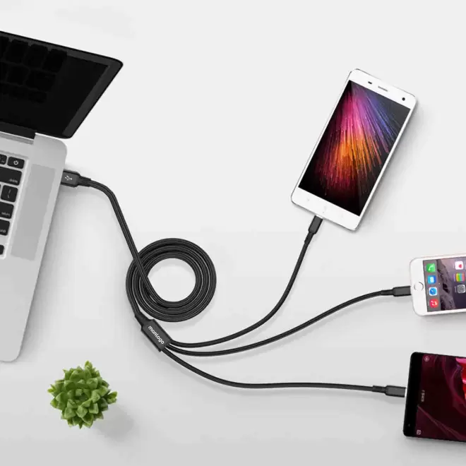 CABLE DE CHARGE PERSONNALISABLE 5 EN 1 12W 'KOLM'