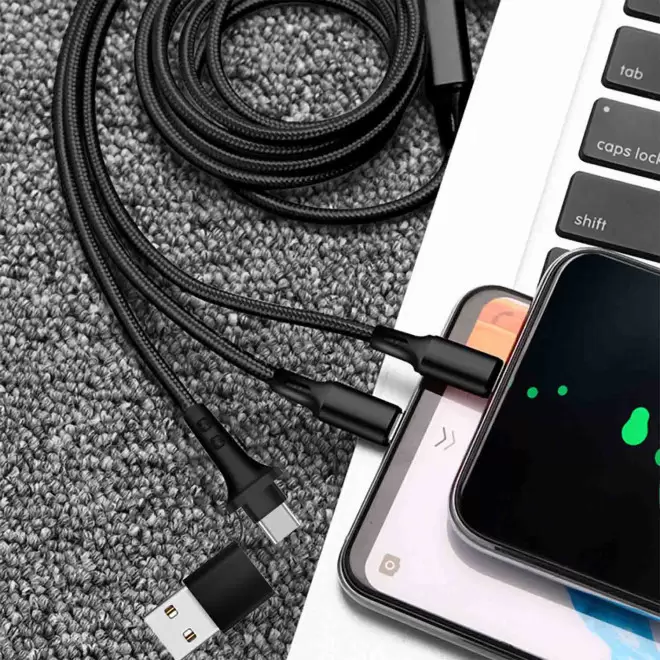 CABLE DE CHARGE PERSONNALISABLE 5 EN 1 12W 'KOLM'