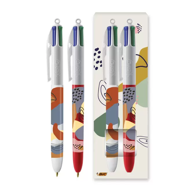 PACK 2 STYLOS 4 COULEURS BIC® PERSONNALISABLE 'STYLBOX'