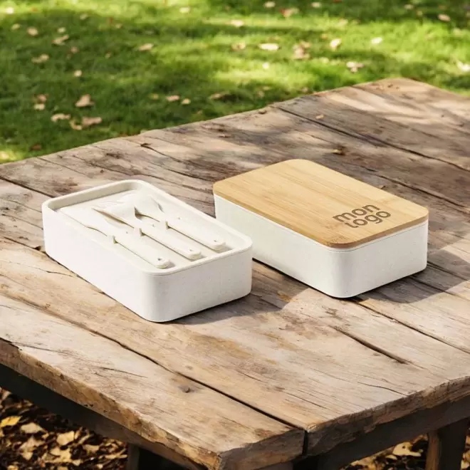 LUNCH BOX COUVERCLE BAMBOU PERSONNALISABLE 'BUCATO DOUBLE'