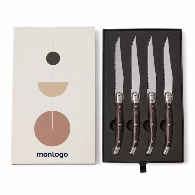 COFFRET PERSONNALISABLE DE COUTEAUX A VIANDE 'RHOS' 