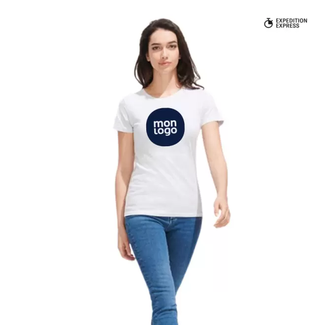 TEE SHIRT PUBLICITAIRE FEMME BLANC 'REGENT'   EXPÉDITION EXPRESS 72H