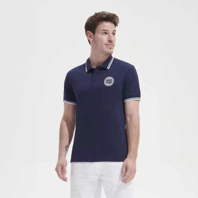 POLO BICOLORE PERSONNALISABLE HOMME 'PASADENA' RAPIDE 4J