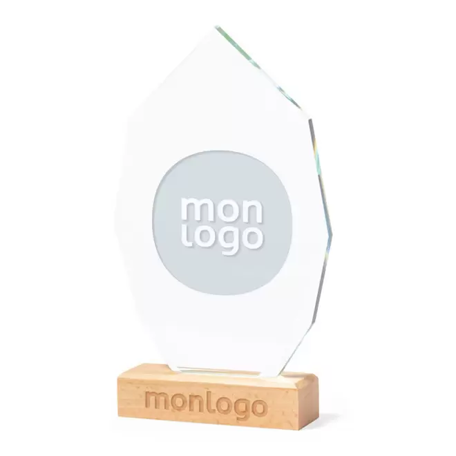 TROPHÉE PERSONNALISABLE EN VERRE ET BOIS 'KAYNO'