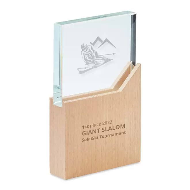 TROPHÉE PERSONNALISABLE EN VERRE ET BOIS 'KAYNE'