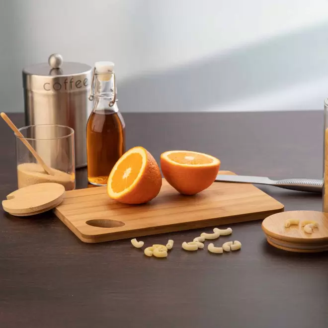 PLANCHE À DÉCOUPER PUBLICITAIRE EN BAMBOU 'BOUVAL M'