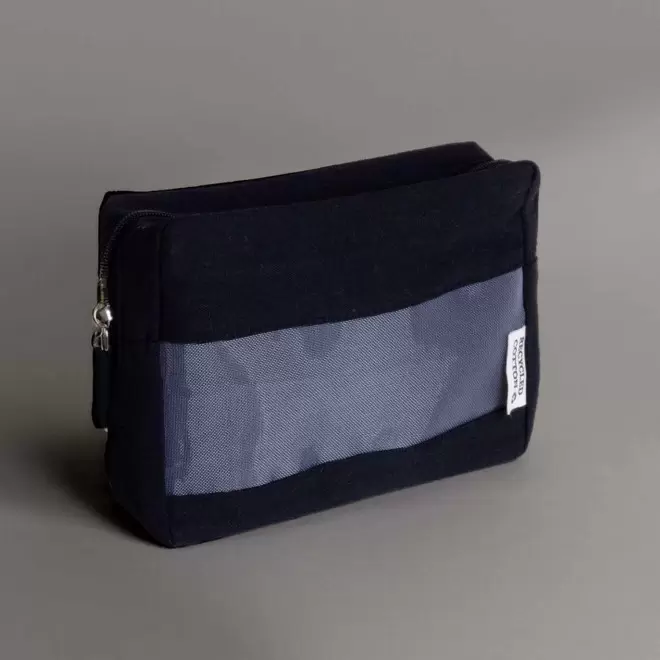 TROUSSE DE TOILETTE PERSONNALISABLE TOILE RECYCLE 'DANIA'