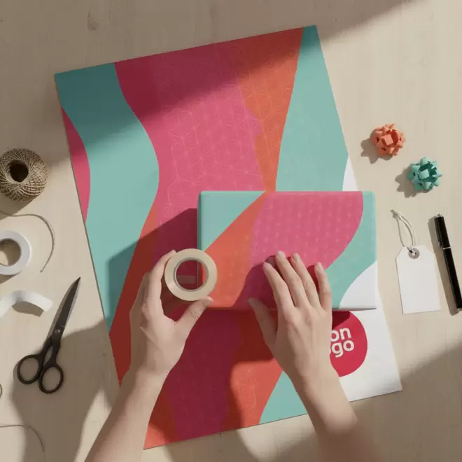 FEUILLE PAPIER CADEAU PERSONNALISEE 'GIFTPAPER 50x70'