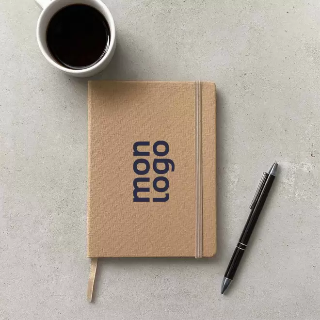 CARNET A5 PERSONNALISE EN PAILLE NATURELLE 'BOLGI' 