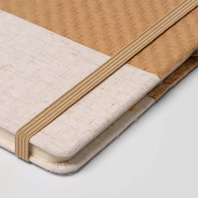 CARNET A5 PERSONNALISE PAILLE NATURELLE COTON 'BOLGA' 